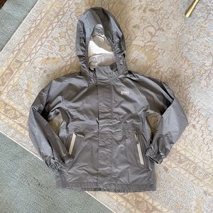 REI Youth Rain Gray Jacket size 6-7